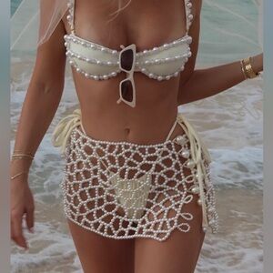 T Label handmade pearl skirt